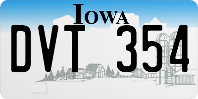 IA license plate DVT354