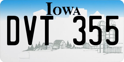 IA license plate DVT355