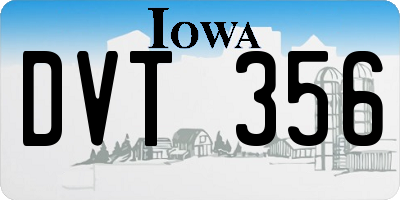 IA license plate DVT356