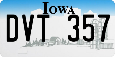 IA license plate DVT357