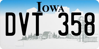 IA license plate DVT358
