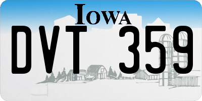IA license plate DVT359