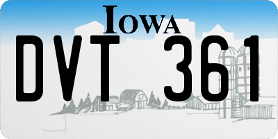 IA license plate DVT361