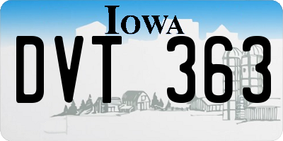 IA license plate DVT363