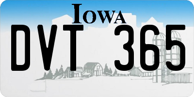 IA license plate DVT365