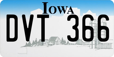IA license plate DVT366