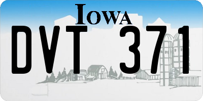 IA license plate DVT371