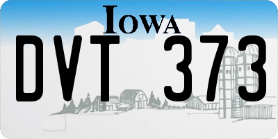 IA license plate DVT373