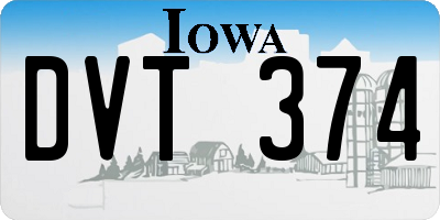 IA license plate DVT374