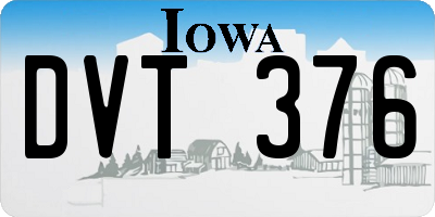 IA license plate DVT376