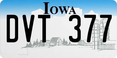IA license plate DVT377