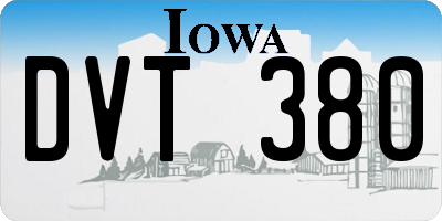 IA license plate DVT380