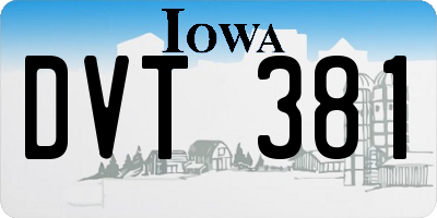 IA license plate DVT381