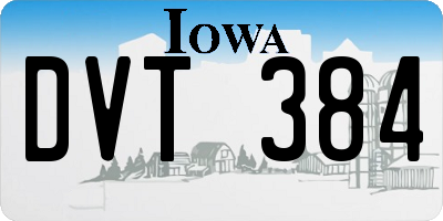 IA license plate DVT384