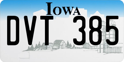 IA license plate DVT385