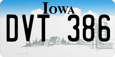 IA license plate DVT386