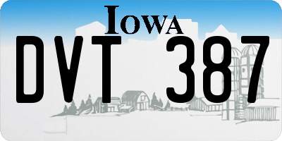 IA license plate DVT387