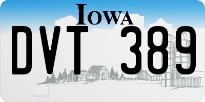 IA license plate DVT389