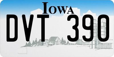 IA license plate DVT390