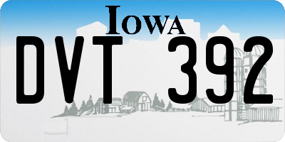 IA license plate DVT392