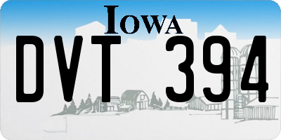 IA license plate DVT394