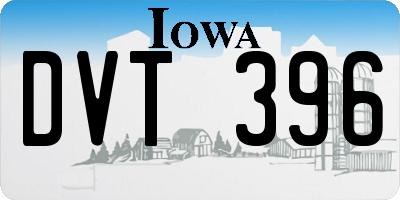 IA license plate DVT396