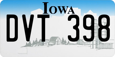 IA license plate DVT398