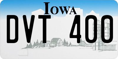 IA license plate DVT400