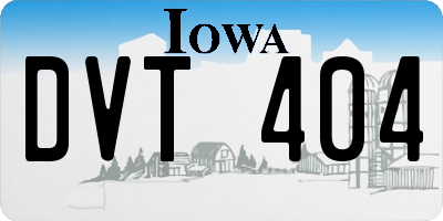 IA license plate DVT404