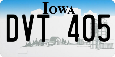 IA license plate DVT405