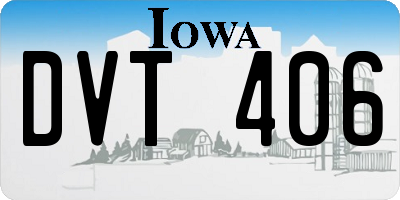 IA license plate DVT406