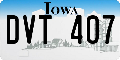 IA license plate DVT407