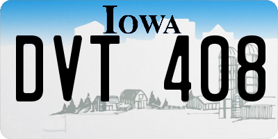IA license plate DVT408