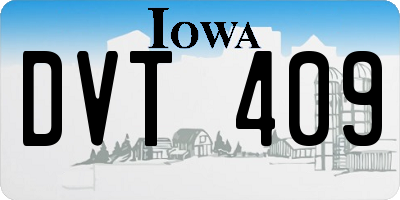 IA license plate DVT409