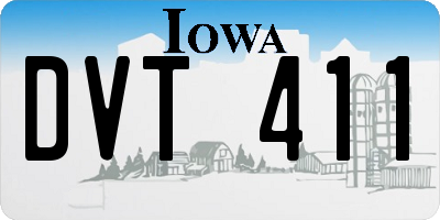 IA license plate DVT411