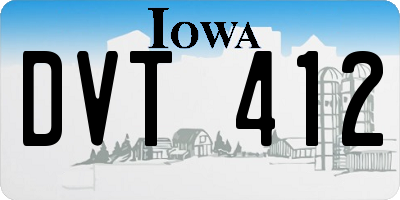 IA license plate DVT412