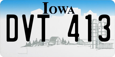 IA license plate DVT413