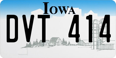 IA license plate DVT414