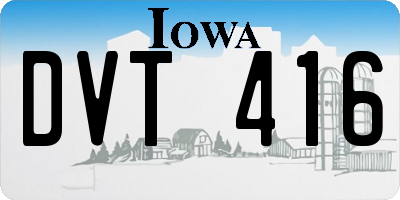 IA license plate DVT416
