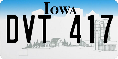 IA license plate DVT417