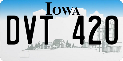 IA license plate DVT420