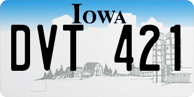 IA license plate DVT421
