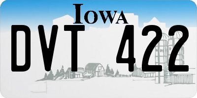 IA license plate DVT422