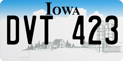 IA license plate DVT423