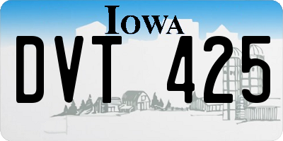 IA license plate DVT425