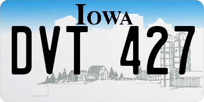 IA license plate DVT427