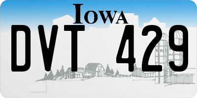 IA license plate DVT429