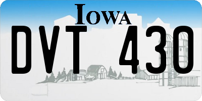 IA license plate DVT430