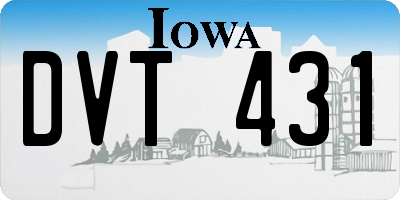 IA license plate DVT431