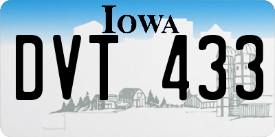 IA license plate DVT433